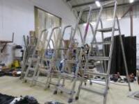 8 x Assorted Sets of Aluminium 3 & 4 Tread Step Ladders (As Viewed/ Pictured)