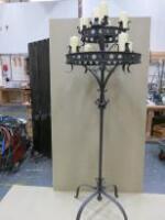 Imitation Medieval 2 Tier Candelabra with 9 Large Candles. Size Approx (H) 220cm x (Dia) 73cm