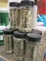 10 x Pots of Antique Silver Glitter Flakes