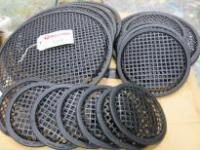 16 x Assorted Size Diameter Mesh Speaker Covers with Rubber Edging