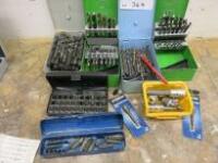 Assorted Trays of HSS Metal Drill Pieces & Other (As Viewed)