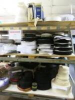 Rack Containing Reels of Hook & Loop Tape, Black Wool Serge Stage Tape & Black & White Cotton Tapes