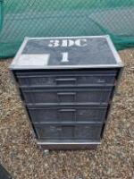 3DC1 - 4 Drawer Flight Case. Size (H) 91cm x (W) 65cm x (D) 46cm