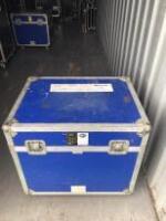 Blue Flight Case. Size (H) 64cm x (W) 74cm x (D) 74cm