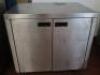 2 Door Stainless Steel Storage Cupboard with Prep Top. Size H86 x W90 x D65cm