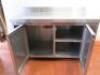 2 Door Stainless Steel Storage Cupboard with Prep Top, Splashback & Blank Ends. Size H90 x W130 x D70cm - 2