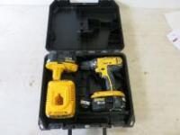 DeWalt Cordless Drill. Comes with 2 x Batteries (2 x 2.6Ah 18V) & Charger (As Viewed) 