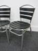 4 x Aluminium Outdoor Stacking Chairs with Black Wood Effect Plastic Slats - 2