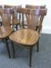 6 x FAMEG Bentwood Bistro Fan Back Side Chairs in Walnut - 2