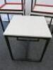 5 x Quartz Topped Tables on Box Metal Frame Base. Size H70 x W60 x D60cm - 2