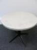 2 x Small Round Quartz Side Tables on Black Cast Base. Size H47 x Dia50cm - 2