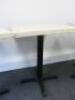 3 x Painted Solid Pine Plank Top Tables on Black Cast Base. Size H79 x W65 x D65cm - 3