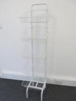 White Metal 5 Basket Display Shelf/Self Help Stand. H170cm