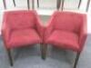 5 x Upholstered Armchairs on Wood Legs (3 x Cream & 2 x Dark Red). NOTE: requires cleaning - 2