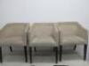 5 x Upholstered Armchairs on Wood Legs (3 x Cream & 2 x Dark Red). NOTE: requires cleaning - 3