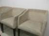 5 x Upholstered Armchairs on Wood Legs (3 x Cream & 2 x Dark Red). NOTE: requires cleaning - 4