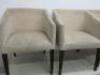 5 x Upholstered Armchairs on Wood Legs (3 x Cream & 2 x Dark Red). NOTE: requires cleaning - 5
