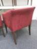 5 x Upholstered Armchairs on Wood Legs (3 x Cream & 2 x Dark Red). NOTE: requires cleaning - 6