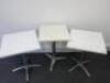 3 x Small Side Tables with Wood Top on Aluminium Base - 2
