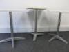 3 x Small Side Tables with Wood Top on Aluminium Base - 3