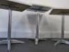 3 x Small Side Tables with Wood Top on Aluminium Base - 4