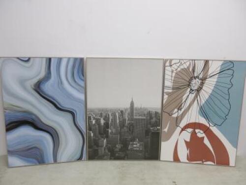 3 x Poster On Board Pictures. Size H70 x W50