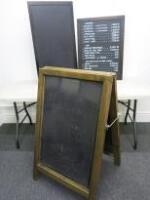 3 x Menu Chalk Boards. 1 x Fold Out, Double Sided, Free Standing Board & 2 x Wall Mounted