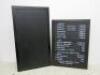 3 x Menu Chalk Boards. 1 x Fold Out, Double Sided, Free Standing Board & 2 x Wall Mounted - 3