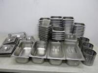 Assorted Quantity of Stainless Steel Bain Marie & Storage Pots with a Quantity of Lids (As Viewed)