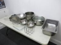 Assorted Quantity of Pots, Pans & Mixing Bowls (As viewed)