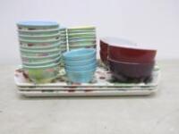 Lot Consisting of 3 x Trays, 25 x Rice Bowls & 8 Others