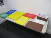 13 x Assorted Sized and Colour Coded Food Chopping Boards