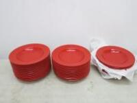 45 x Thunder Group Inc, Commercial Red Plastic Dinner/Pasta Bowls. Size 11" Dia