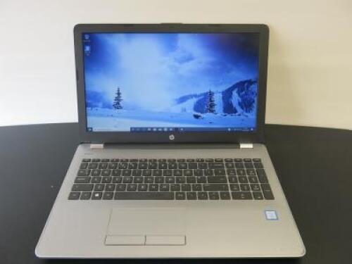HP 15.5" Laptop, Model 250 G6, Running Windows 10 Pro. Intel Core i5-7200U, CPU @ 2.5Ghz, 8GB RAM, 222GB HDD. Comes with Power Supply