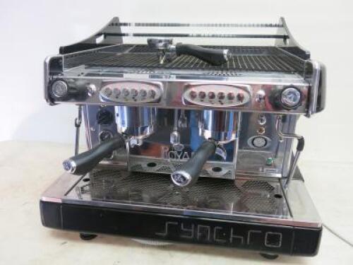 Royal Synchro, 2 Group Coffee Machine, DOM 2019, 240v. Comes with Attachments (As Viewed)