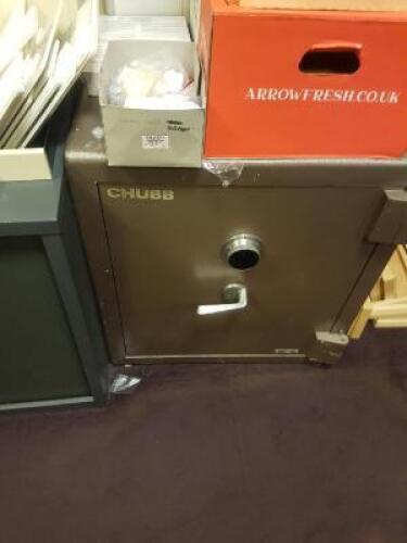 Chubb Brown Combination Safe. Size (L)61cm x (W)66cm x (D)71cm