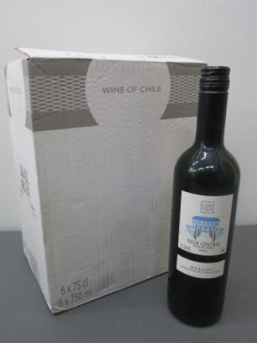 Box of 6 Casa Azul Valle Central Merlot 2018, 75cl