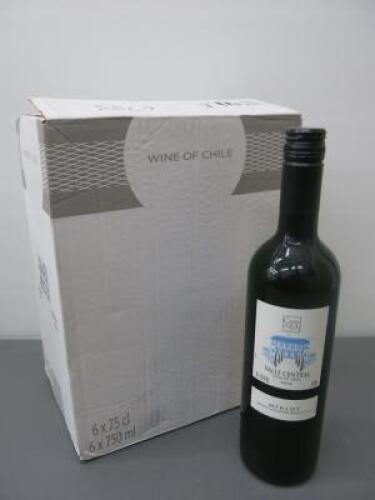 Box of 6 Casa Azul Valle Central Merlot 2018, 75cl