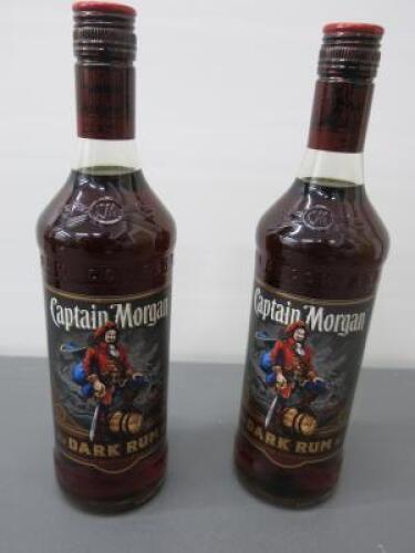 2 x Bottles of Captain Morgan Dark Rum, 70cl
