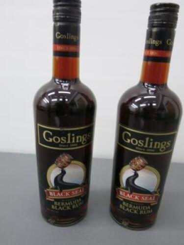 2 x Bottles of Goslings Black Seal Bermuda Black Rum, 70cl