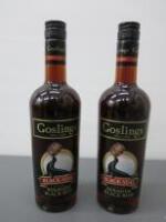 2 x Bottles of Goslings Black Seal Bermuda Black Rum, 70cl