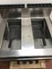 Lotus Commercial Gas Fryer with 2 Pans, 2 Baskets & 2 Lids. Model F2/13-78G. Size H105cm x D70cm x W80cm. NOTE: Appears with little use, boxed on pallet - 4
