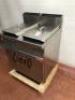 Lotus Commercial Gas Fryer with 2 Pans, 2 Baskets & 2 Lids. Model F2/13-78G. Size H105cm x D70cm x W80cm. NOTE: Appears with little use, boxed on pallet - 8