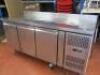 Furnotel 3 Door Refrigerated Counter Top Preparation Unit, Model GN3200TN. Size H90cm x W180cm x D70cm - 2