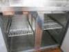 Furnotel 2 Door Mobile Refrigerated Counter Top Preparation Unit with Shelf Over, Model GN2200TN. Size H170cm x W 136cm x D70cm - 3