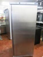 Polar Commercial Stainless Steel Single Door Upright Refrigerator, Model CD084.Size H190cm x W77cm x D70cm. Comes with Key & Manual