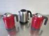 3 x Assorted Electric Kettles to Include: 2 x Kenwood & 1 x Russell Hobbs - 3