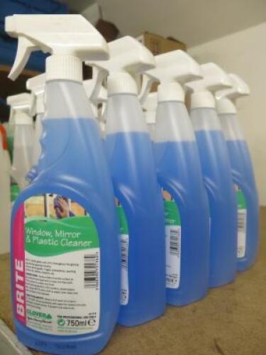 5 x Bottles of 750ml Clover Chemicals Bright Window, Mirror & Plastic Cleaner