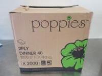 1 x Box of 16 Packets of Poppies 2 Ply Dinner 40 Tissue Napkins