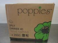 1 x Box of 16 Packets of Poppies 2 Ply Dinner 40 Tissue Napkins